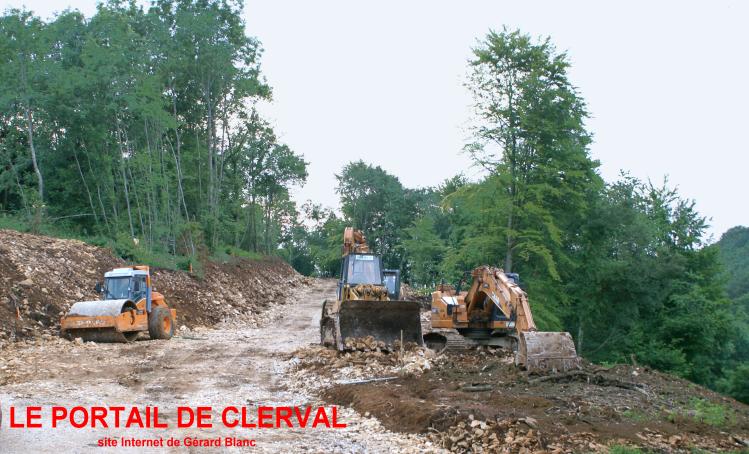 chantier de cration de la route de la carrire d'Anteuil