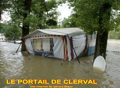 camping de Clerval, crue d'aot 2007