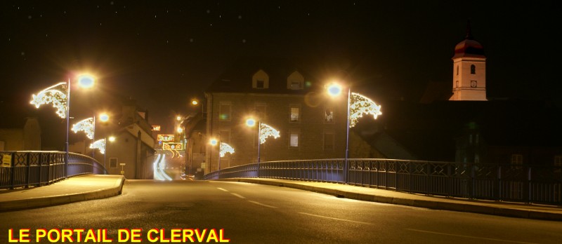 le pont de Clerval, de nuit
