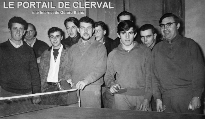 pongistes de Clerval vers 1967