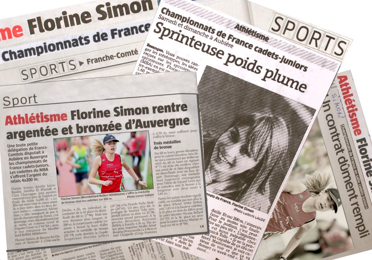 Coupures de journaux de mars 2011 sur Florine Simon