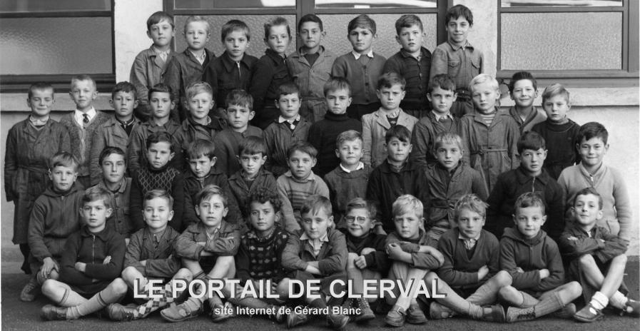 classe de CM1 en 1954  Clerval