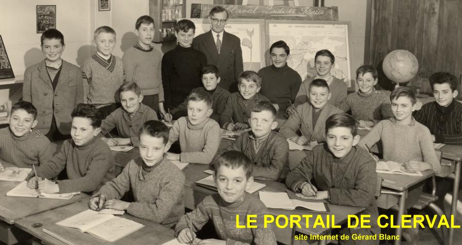 classe de Cm2 en 1958-1959  l'cole de Clerval